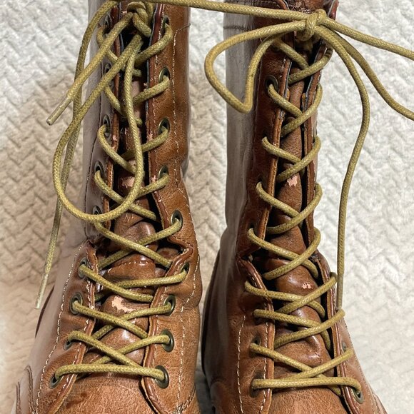 Madden Girl Gavinn Brown Lace Up Cottagecore Boots with Back Zip Size 11 - Picture 6 of 10
